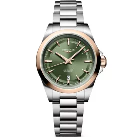 Longines Conquest women's watch l3.320.5.02.6, green dial, silver stainless steel strap