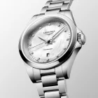 Longines Conquest women's watch L3.350.4.87.6, white dial, silver stainless steel strap
