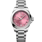 Longines Conquest women's watch L3.430.4.99.6, pink dial, silver stainless steel strap