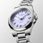 Longines Conquest women's watch L3.460.4.02.6, purple dial, silver stainless steel strap