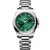 Longines Conquest women's watch L3.460.4.09.6, green dial, silver stainless steel strap