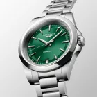 Longines Conquest women's watch L3.460.4.09.6, green dial, silver stainless steel strap