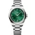 Longines Conquest men's watch L3.750.4.09.6, green dial, silver stainless steel strap