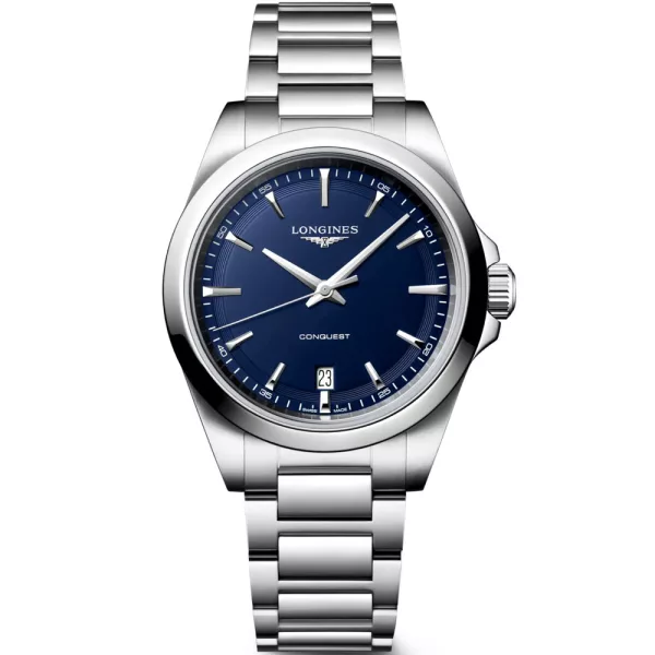 Longines Conquest unisex watch L3.750.4.92.6, blue dial, silver stainless steel strap