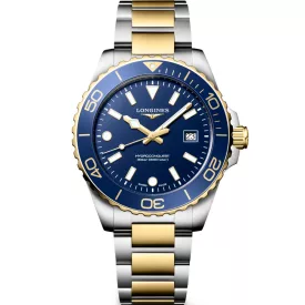 Longines HydroConquest men's watch L3.769.3.96.7, blue dial, silver stainless steel strap