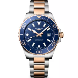 Longines HydroConquest men's watch L3.769.3.98.7, blue dial, silver stainless steel strap