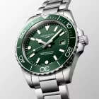Longines HydroConquest men's watch L3.769.4.06.6, green dial, silver stainless steel strap