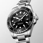 Longines HydroConquest men's watch L3.769.4.56.6, black dial, silver stainless steel strap