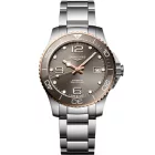 Longines HydroConquest men's watch L3.780.3.78.6, gray dial, silver stainless steel strap
