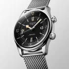 Longines Legend Diver 59 men's watch set L3.795.4.59.9, black dial, silver stainless steel strap
