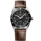 Longines Spirit Zulu Time men's watch L3.802.4.53.2, black dial, brown leather strap