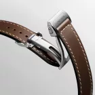 Longines Spirit Zulu Time men's watch L3.802.4.53.2, black dial, brown leather strap