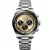 Longines Conquest Chronograph men's watch L3.835.4.32.6, gold dial, silver stainless steel strap