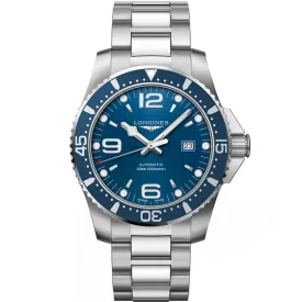Longines HydroConquest men's watch L3.841.4.96.6, silver stainless steel strap