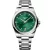 Longines Conquest men's watch L3.860.4.09.6, green dial, silver stainless steel strap