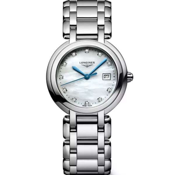 Longines Primaluna women's watch L8.120.4.87.6, silver stainless steel strap