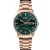 Mido Commander Datoday men's watch M021.430.33.091.00, green dial, rose gold stainless steel strap
