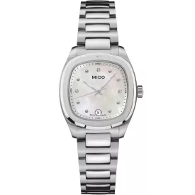 Mido Multifort TV 28 Quartz women's watch M049.110.11.116.00, silver stainless steel strap