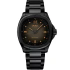 Mido Multifort TV Big Date men's watch M049.526.33.081.00, brown dial, black stainless steel strap