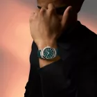 Mido Multifort 8 One Crown men's watch M055.507.17.091.00, green dial, green silicone strap