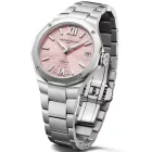 Baume & Mercier Riviera women's watch M0A10675, pink dial, silver stainless steel strap