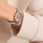 Baume & Mercier Riviera women's watch M0A10675, pink dial, silver stainless steel strap