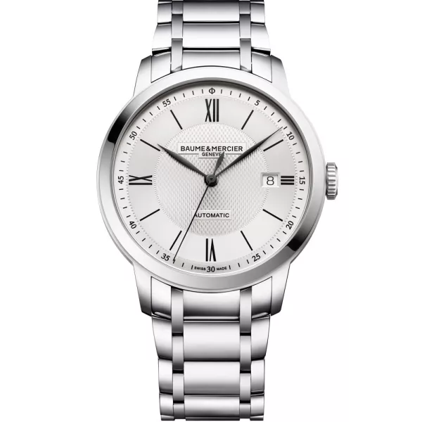 Baume & Mercier Classima men's watch M0A10854, silver dial, silver stainless steel strap
