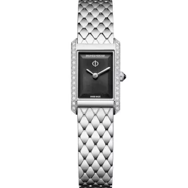 Baume & Mercier Hampton women's watch M0A10862, black dial, silver stainless steel strap