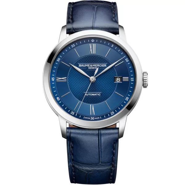 Baume & Mercier Classima men's watch M0A10879, blue dial, blue leather strap