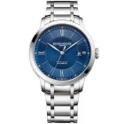 Baume & Mercier Classima men's watch M0A10880, blue dial, silver stainless steel strap