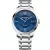 Baume & Mercier Classima men's watch M0A10880, blue dial, silver stainless steel strap