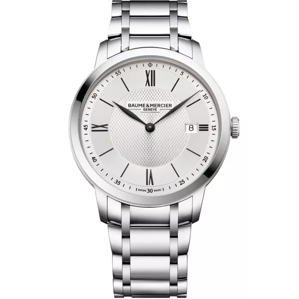 Baume & Mercier Classima men's watch M0A10883, silver dial, silver stainless steel strap