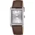 Casio Collection men's watch MTP-B215L-7AVER, silver dial, brown leather strap