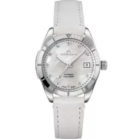 Norqain Adventure Sport 37mm women's watch N1800.08S14.W01.S02, white leather strap