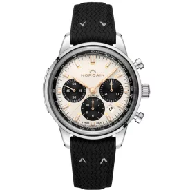 Norqain Freedom Chrono Limited Edition 43mm men's watch N2200.19S02.C01.R01, beige dial, black silicone strap