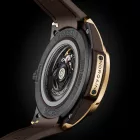 Norqain Wild ONE Skeleton 42mm Gold men's watch N3000.07G04.N01.R01, brown silicone strap