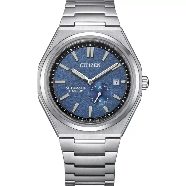 Citizen Automatic men's watch NJ0180-80L, blue dial, silver titanium strap