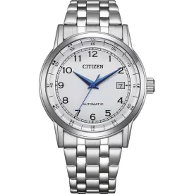 Citizen Automatic men's watch NJ0210-56A, silver dial, silver stainless steel strap