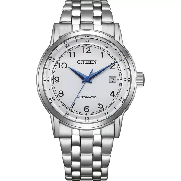 Citizen Automatic men's watch NJ0210-56A, silver dial, silver stainless steel strap