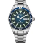 Citizen Automatic men's watch NY0129-58L, blue dial, silver stainless steel strap