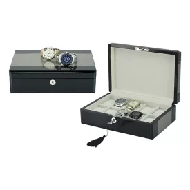   Edelwolle lacquered black/carbon wooden watch box for 10 watches 919