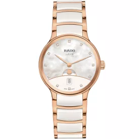 Rado Centrix Moonphase women's watch R30232922, rose gold stainless steel strap