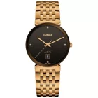 Rado Florence Classic unisex watch R48916703, black dial, rose gold stainless steel strap