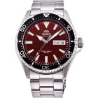 Orient Mako III Kamasu men's watch RA-AA0003R39B, red dial, silver stainless steel strap