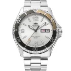 Orient Mako III men's watch RA-AA0821S39B, silver dial, silver stainless steel strap