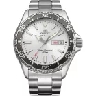 Orient Mako III Kamasu men's watch RA-AA0825S39B, silver dial, silver stainless steel strap