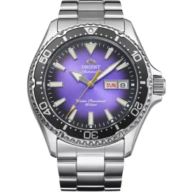 Orient Mako III Kamasu Limited Edition men's watch RA-AA0827V39B, purple dial, silver stainless steel strap