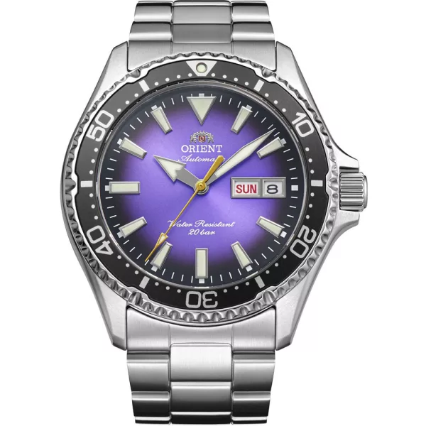 Orient Mako III Kamasu Limited Edition men's watch RA-AA0827V39B, purple dial, silver stainless steel strap