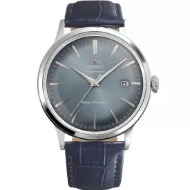 Orient Bambino men's watch RA-AC0030L30B, blue dial, blue leather strap