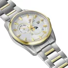 Orient Stretto Sun & Moon men's watch RA-AK0312S30B, silver dial, silver stainless steel strap